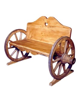 Banc roues de chariot