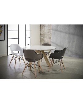 Table ronde ø120cm pieds bois