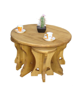 Table basse et tabourets