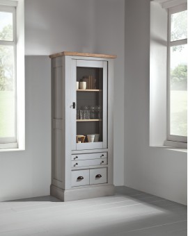 meuble de rangement - vitrine 1 porte 2 tiroirs 