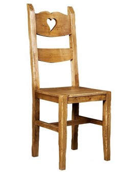 Chaise en bois cœur