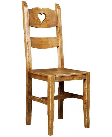 Chaise en bois cœur