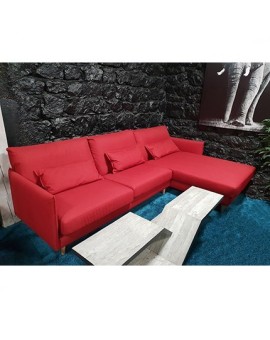 canapé d'angle droit rouge