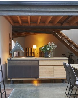 enfilade chene métal