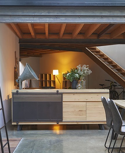 enfilade chene métal