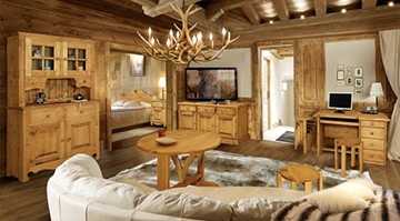 En épicéa massif, ses lignes ont étés conçues pour meubler vos chalets  